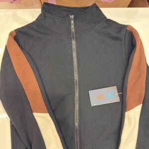NWT Univibe Big Boys Rogan Full Zip Fleece Track Jacket - Black